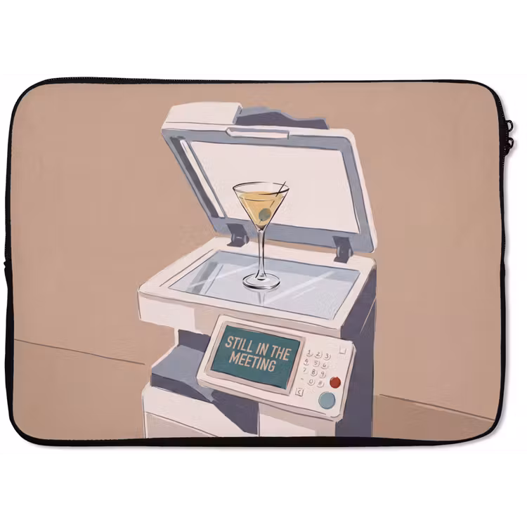 Kantoor - Drank - Humor - Illustratie laptophoes neopreen klein -zkaufland3dotto