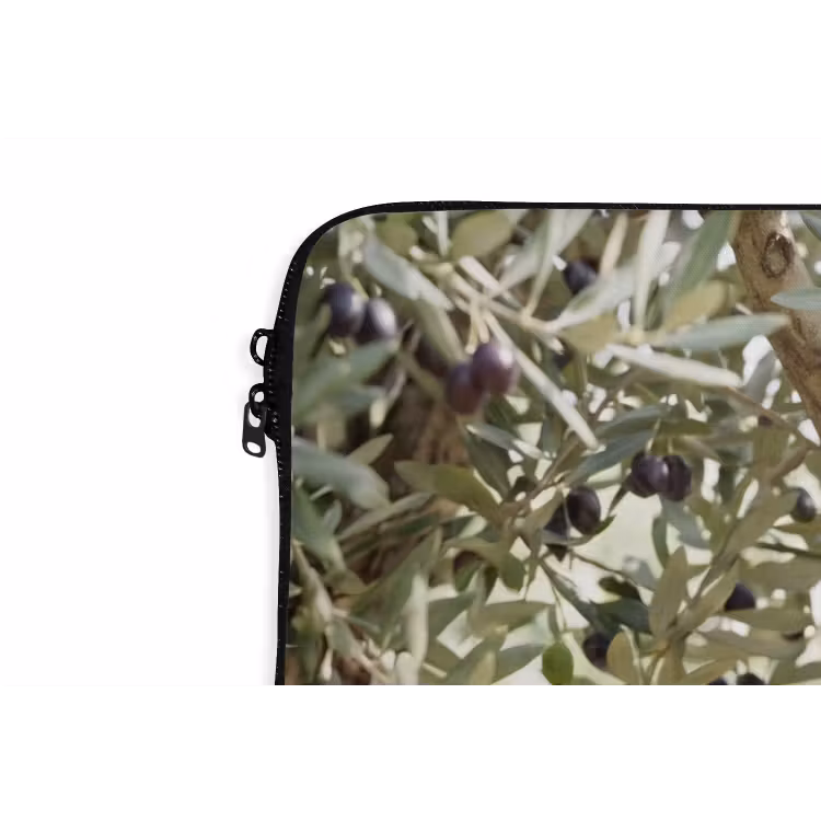 Laptop Sleeve - Olive tree - branch - green - Olijfboom - tak - groen laptophoes neopreen klein
