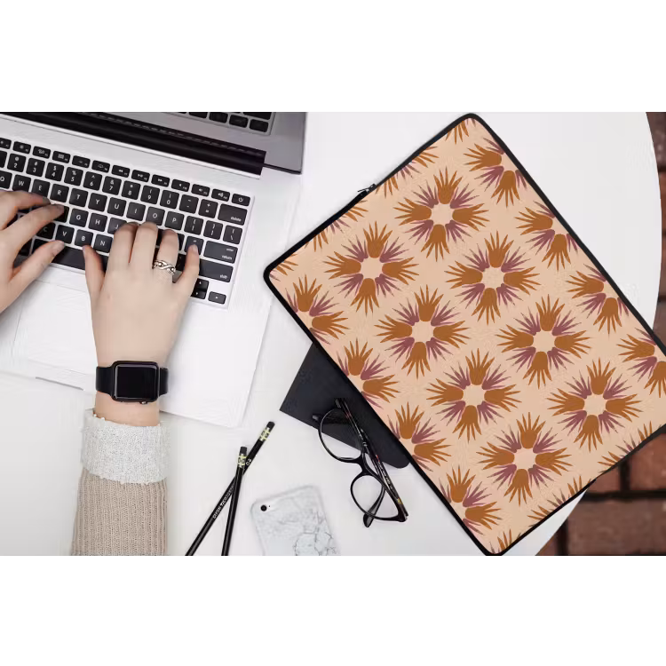 Ornament - Patroon - Oker laptophoes neopreen klein 279 -bureau