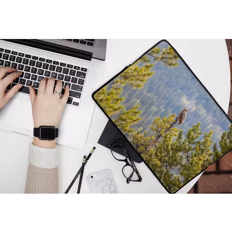 Uil - Oehoe - Bomen - Natuur laptophoes neopreen klein -bureau