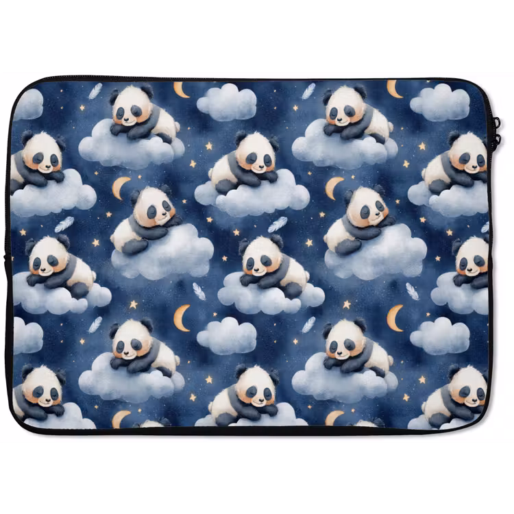 Panda's - Slapen - Blauw laptophoes neopreen klein 279 -zkaufland3dotto