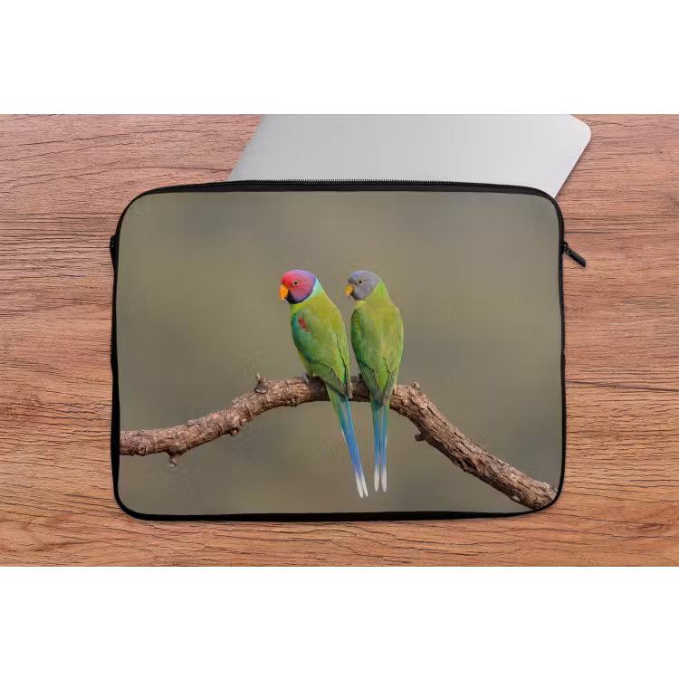 Papagaai - Tak - Natuur - Kleurrijk laptophoes neopreen klein -tafel