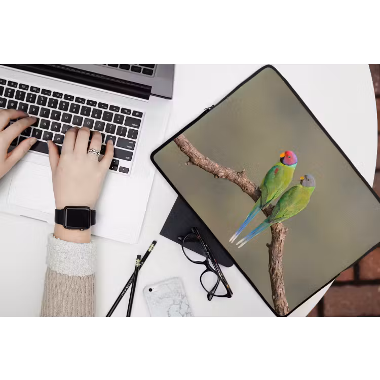 Papagaai - Tak - Natuur - Kleurrijk laptophoes neopreen klein -bureau