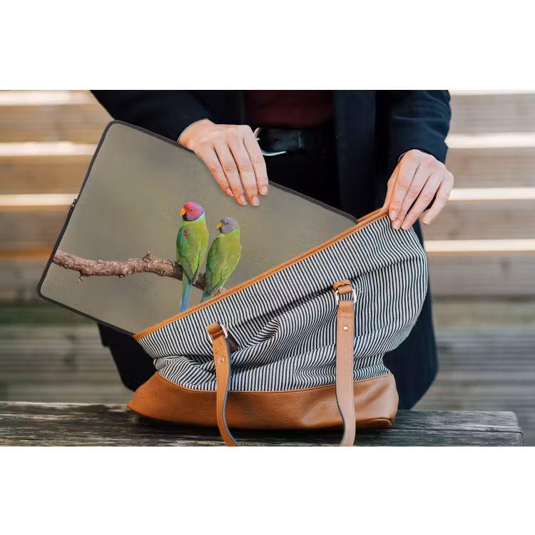 Papagaai - Tak - Natuur - Kleurrijk laptophoes neopreen klein -tas