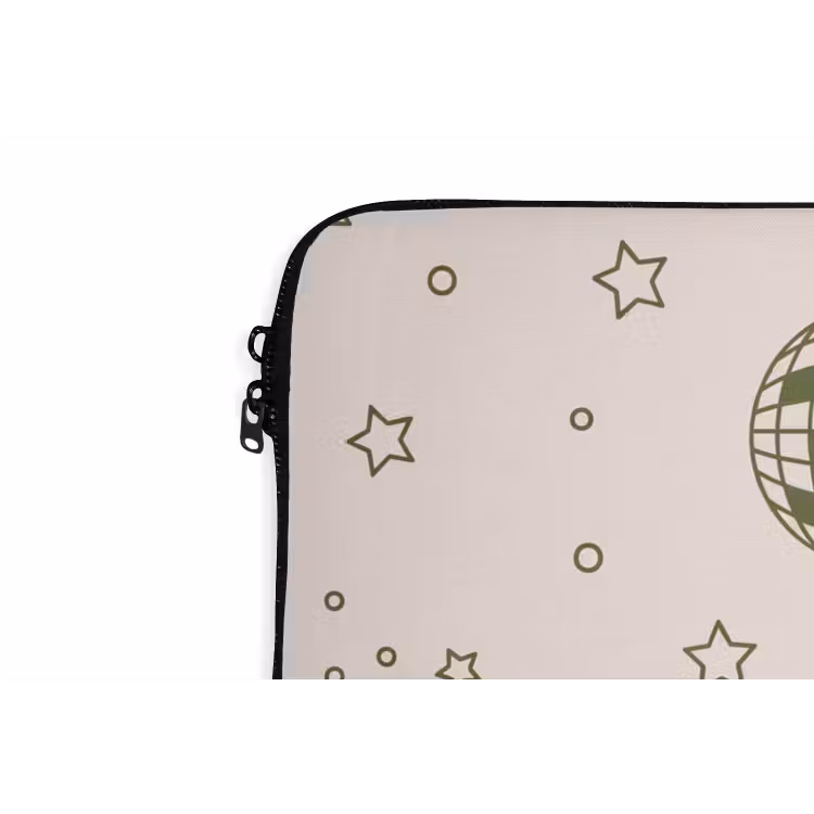 Feest - Disco - Drank - Illustratie - Groen laptophoes neopreen klein -detail