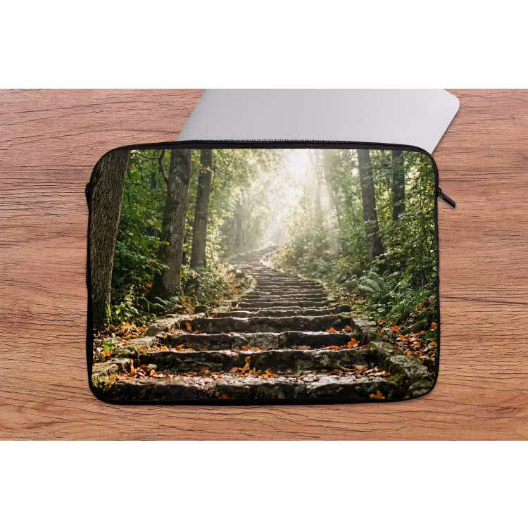 Stenen - Trap - Bos - Natuur laptophoes neopreen klein -tafel