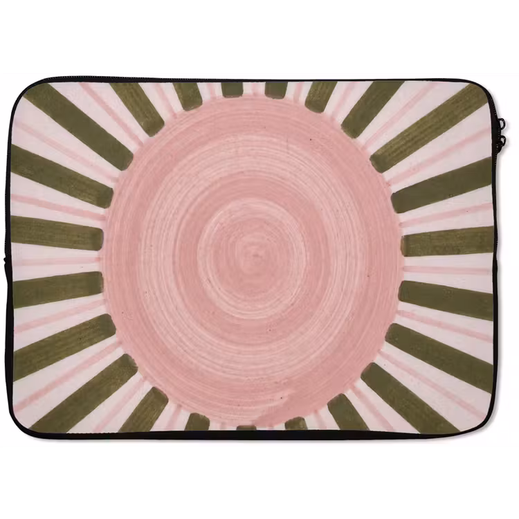 Patroon - Cirkel - Stralen - Abstract - Roze laptophoes neopreen klein -zkaufland3dotto