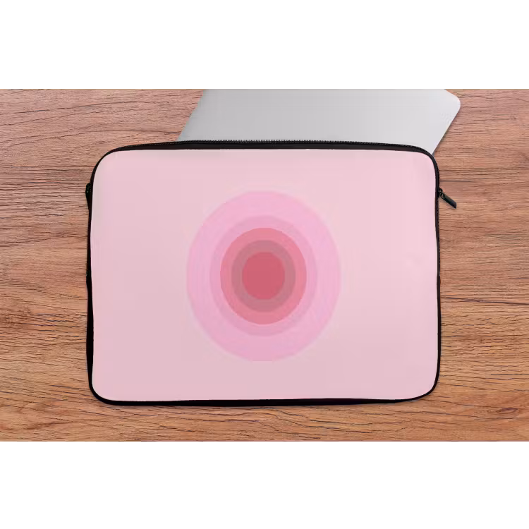 Patroon - Cirkels - Abstract - Roze - Modern laptophoes neopreen klein -tafel