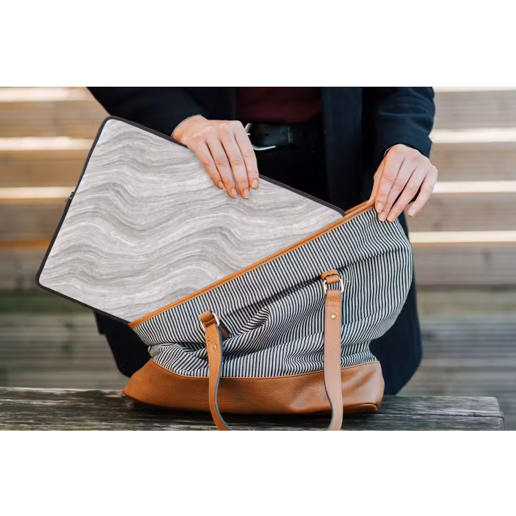 Patroon - Helder - Wit - Grijs laptophoes neopreen klein 279 -tas