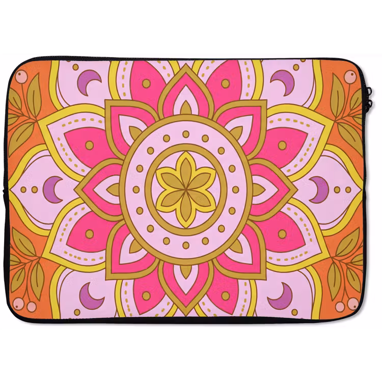 Patroon - Bloemmotief - Decoratie - Abstract - Roze laptophoes neopreen klein -zkaufland3dotto