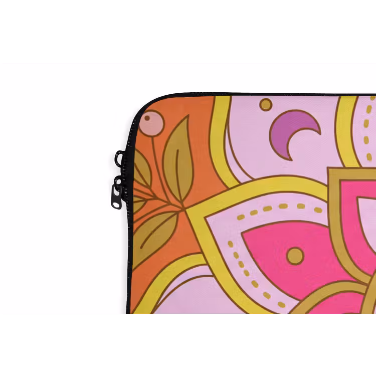 Patroon - Bloemmotief - Decoratie - Abstract - Roze laptophoes neopreen klein -detail