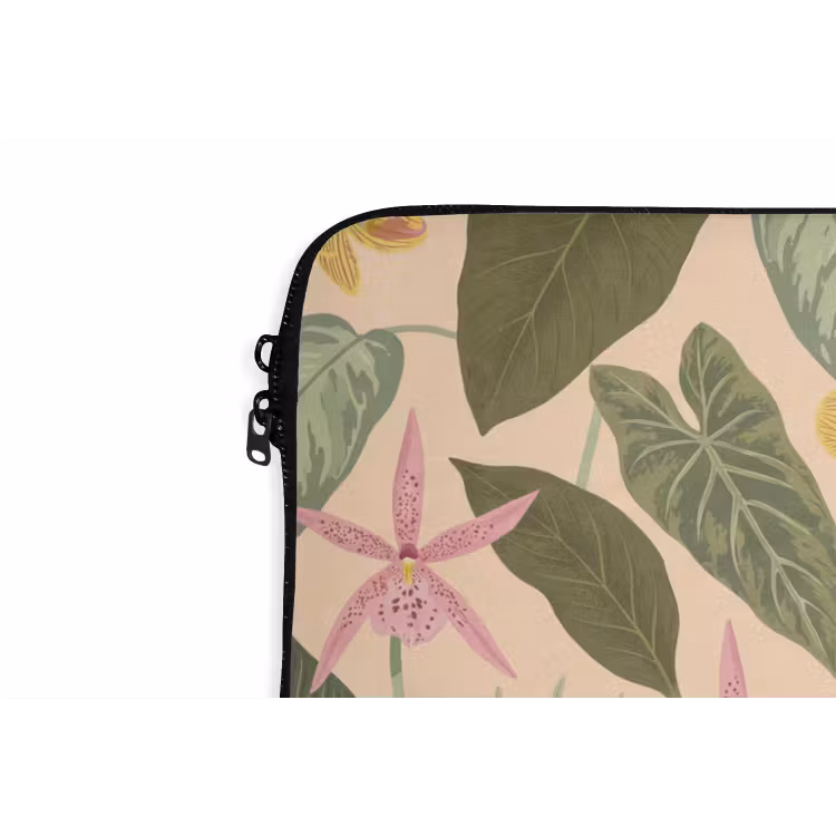 Patroon - Bloemen - Kleurrijk laptophoes neopreen klein -detail