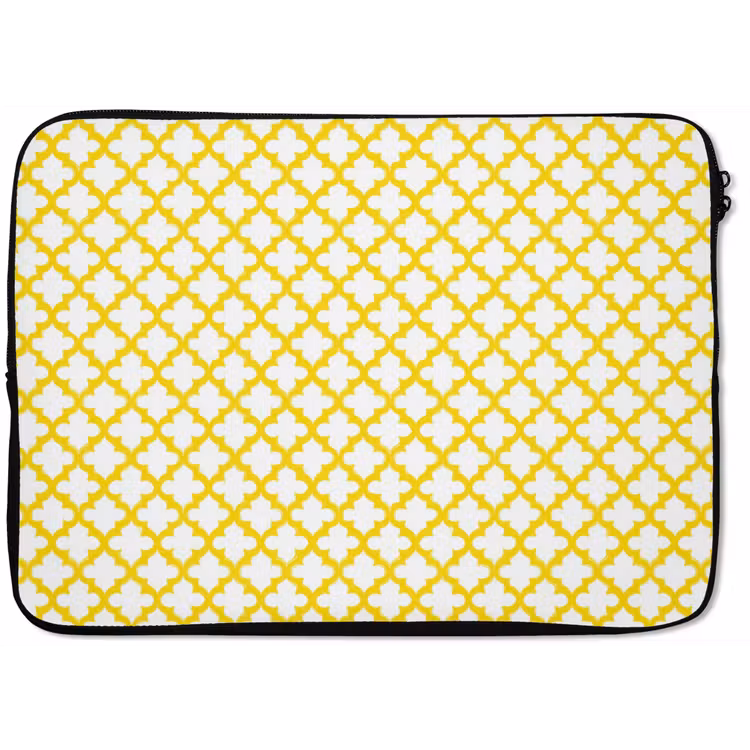 Patroon - Geometrisch - Klassiek - Geel laptophoes neopreen klein 279 -zkaufland3dotto