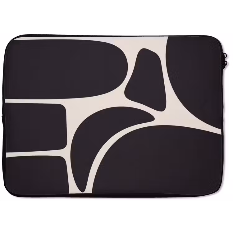 Laptop Sleeve - Pattern - Organic - Black - Patroon - Organisch - Zwart laptophoes neopreen klein