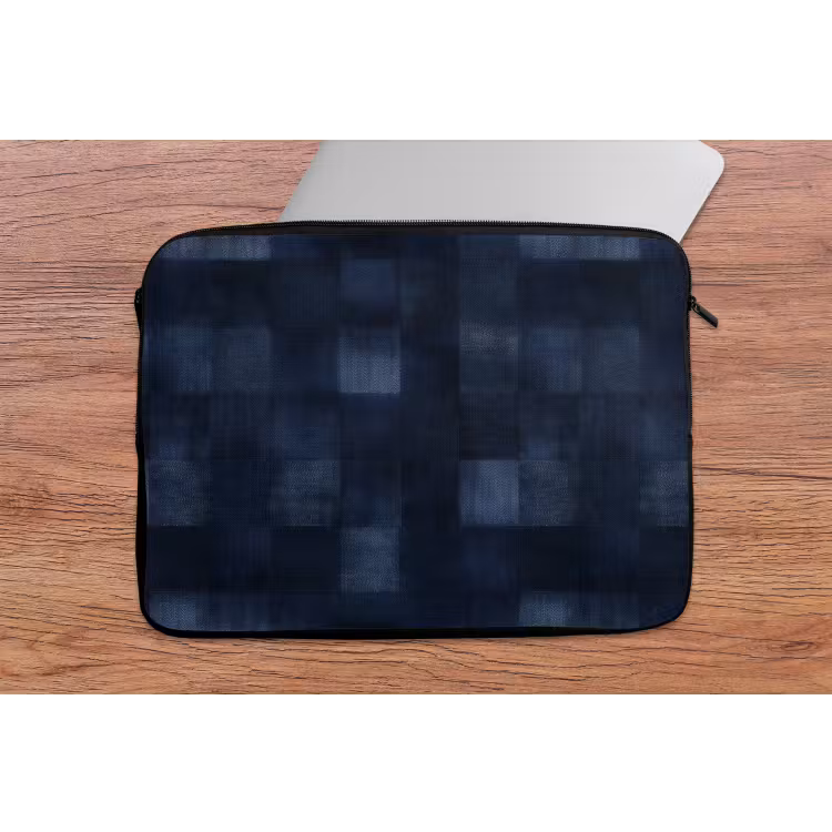 Patroon - Ruit - Marineblauw laptophoes neopreen klein 279 -tafel
