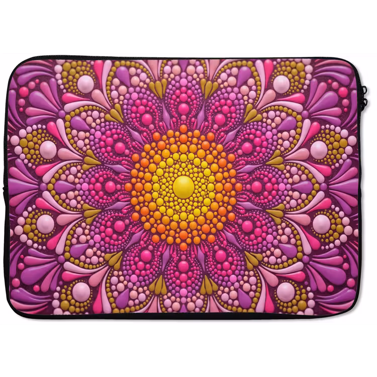 Patroon - Stippen - Abstract - Kleurrijk laptophoes neopreen klein -zkaufland3dotto