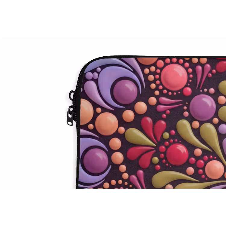 Patroon - Stippen - Abstract - Modern - Kleurrijk laptophoes neopreen klein -detail