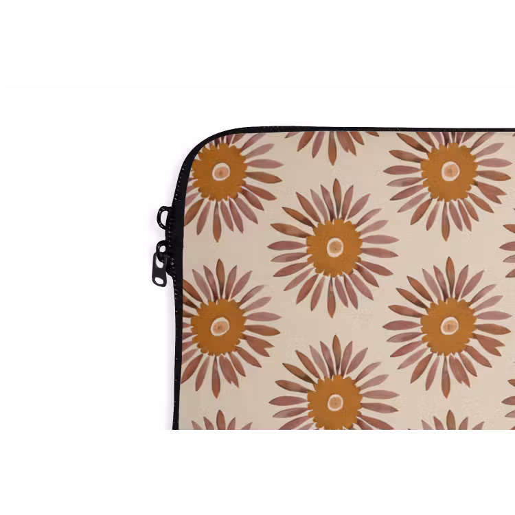 Patroon - Retro - Bruin laptophoes neopreen klein 279 -detail