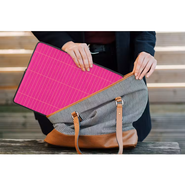 Patroon - Tegel - Magenta - Roze laptophoes neopreen klein 279 -tas