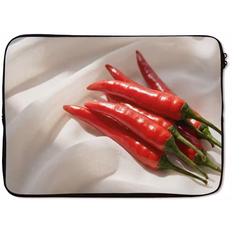 Laptop Sleeve - Pepper - Red - Food - Peper - Rood - Eten laptophoes neopreen klein