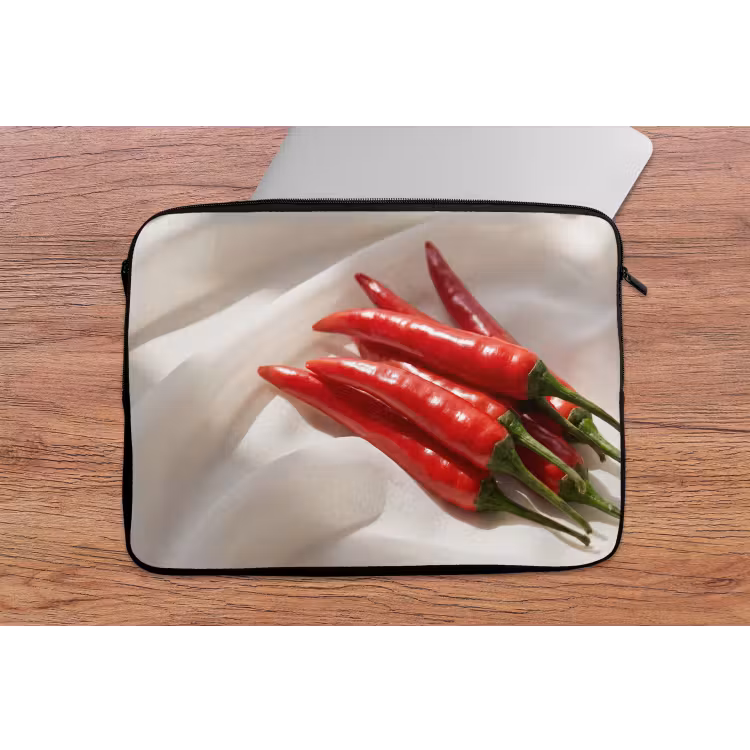 Laptop Sleeve - Pepper - Red - Food - Peper - Rood - Eten laptophoes neopreen klein