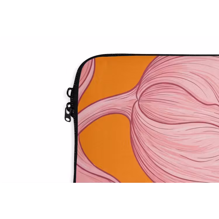Laptop Sleeve - Pink Flowers - Modern - Roze bloemen - Modern laptophoes neopreen klein