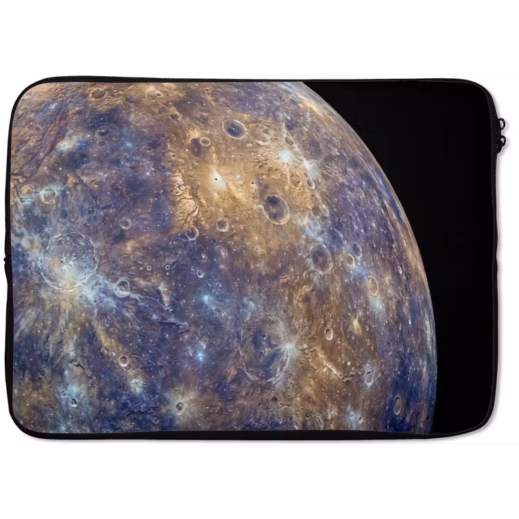 Laptop Sleeve - Planet - Craters - Space - Planeet - Kraters - Ruimte laptophoes neopreen klein