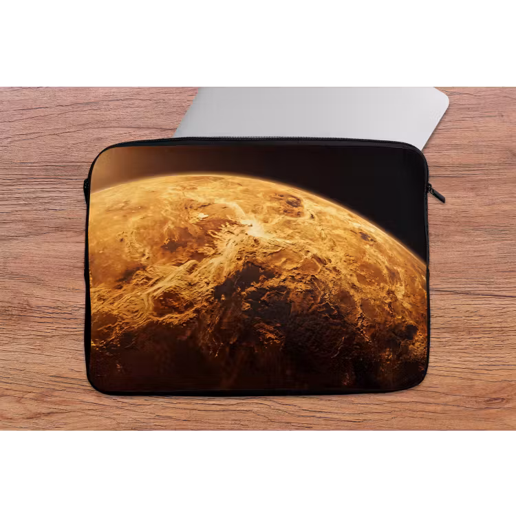 Laptop Sleeve - Planet - Space - Orange - Planeet - Ruimte - Oranje laptophoes neopreen klein