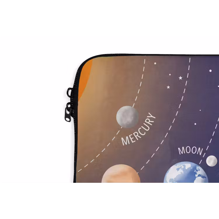 Planetenstelsel - Ruimte - Illustratie laptophoes neopreen klein -detail
