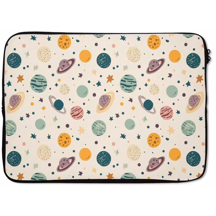Planeten - Retro - Kleurrijk laptophoes neopreen klein 279 -zkaufland3dotto