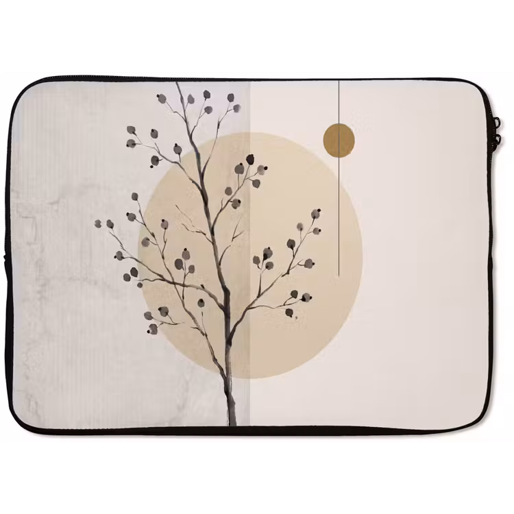 Laptop Sleeve - Plant - Abstract - Beige - Plant - Abstract - Beige laptophoes neopreen klein