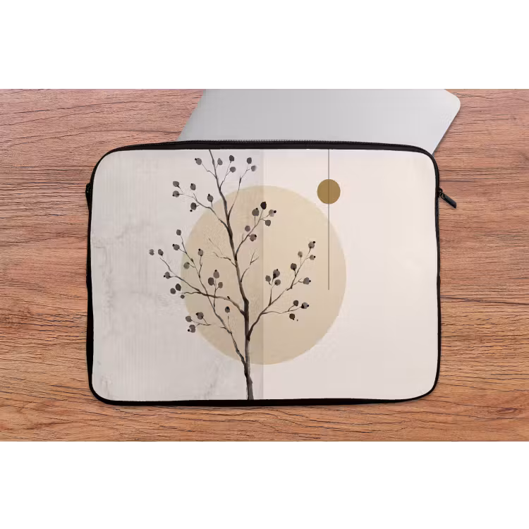 Laptop Sleeve - Plant - Abstract - Beige - Plant - Abstract - Beige laptophoes neopreen klein