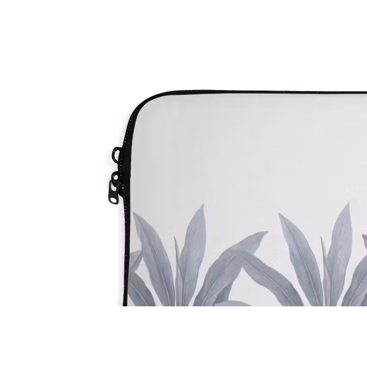 Planten - Bladeren - Natuur - Grijs laptophoes neopreen klein -detail