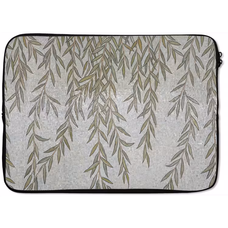 Planten - Mozaïek - Patroon - Groen - Blauw laptophoes neopreen klein -zkaufland3dotto