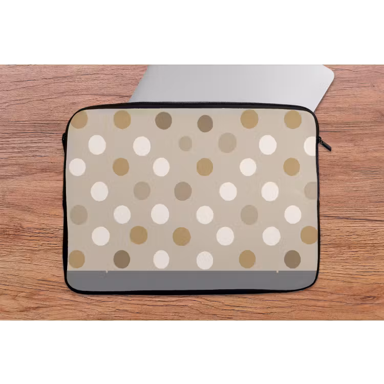 Polka - Dots - Beige laptophoes neopreen klein 279 -tafel