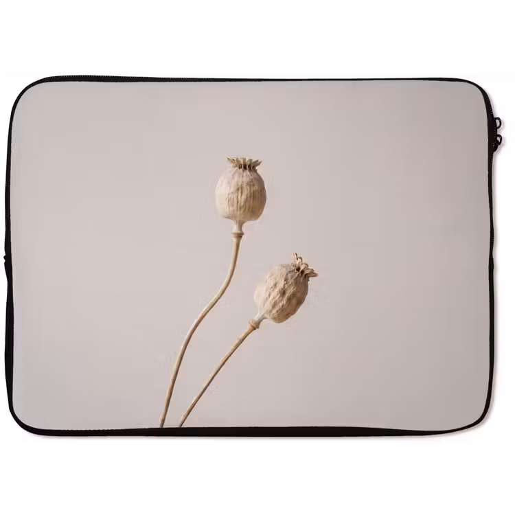 Papaverbollen - Droogbloemen - Minimalistisch - Beige - Rustig laptophoes neopreen klein -zkaufland3dotto