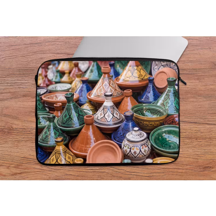 Laptop Sleeve - Pottery - Colorful - Pattern - Aardewerk - Kleurrijk - Patroon laptophoes neopreen klein