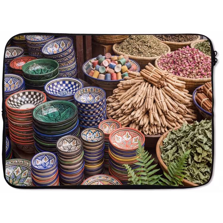 Laptop Sleeve - Pottery - Oriental - Colorful - Aardewerk - Oosters - Kleurrijk laptophoes neopreen klein