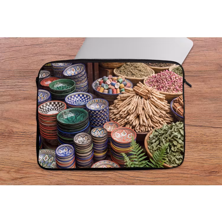Laptop Sleeve - Pottery - Oriental - Colorful - Aardewerk - Oosters - Kleurrijk laptophoes neopreen klein