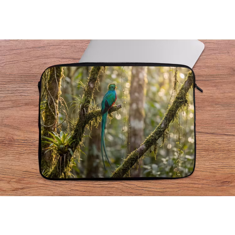Quetzal - Jungle - Natuur - Groen laptophoes neopreen klein -tafel