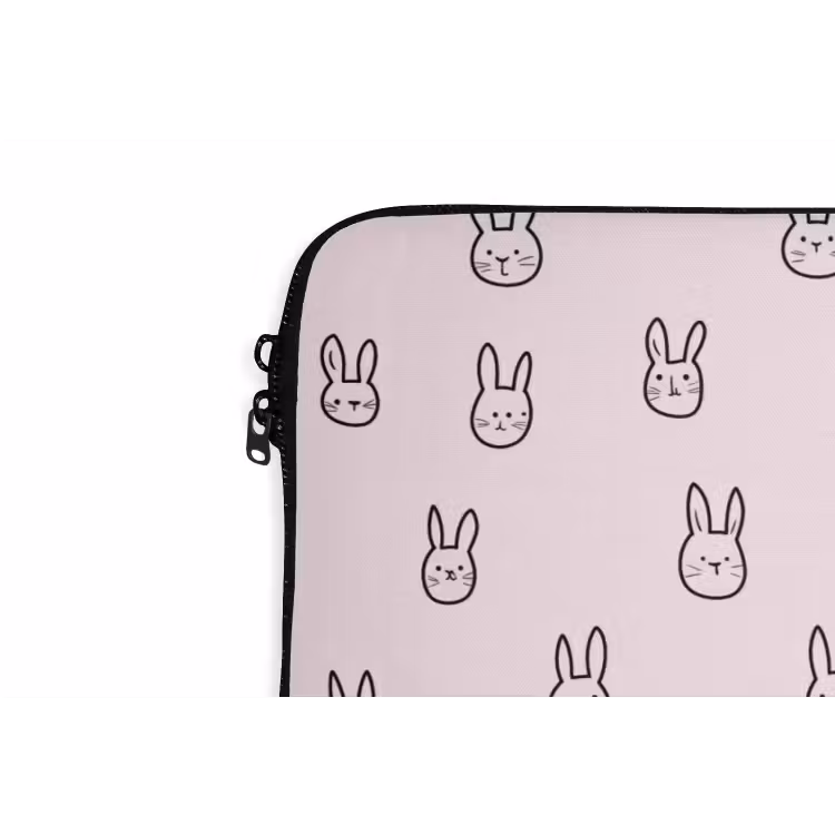 Konijnen - Minimalistisch - Roze laptophoes neopreen klein 279 -detail