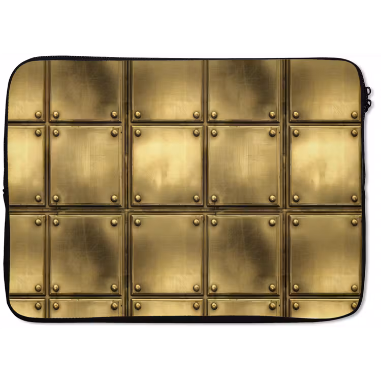 Platen - Industrieel - Stoer - Goud laptophoes neopreen klein 279 -zkaufland3dotto