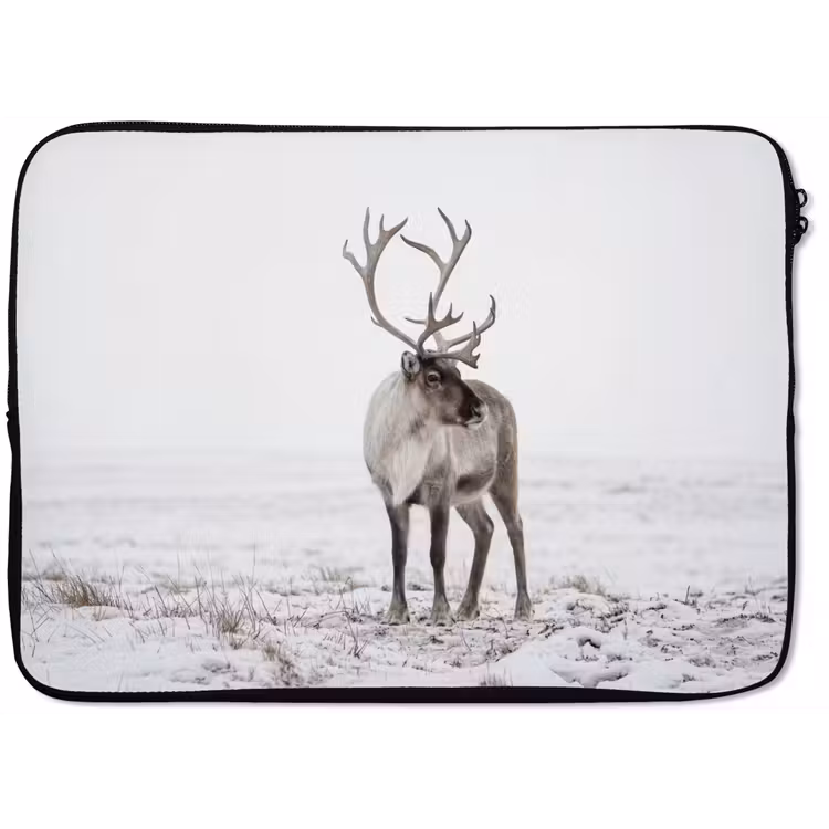 Rendier - Gewei - Sneeuw - Winter laptophoes neopreen klein -zkaufland3dotto