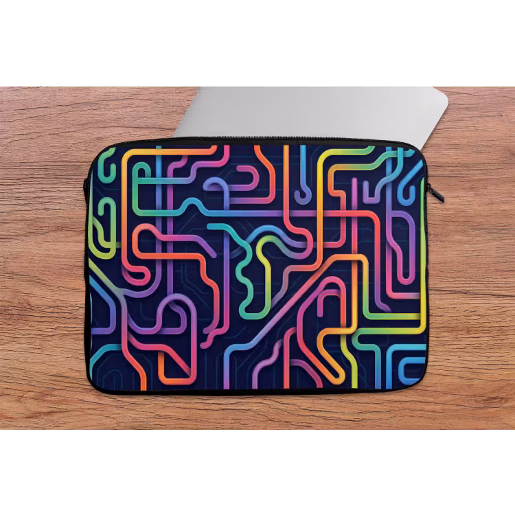 Retro - Abstract - Neon laptophoes neopreen klein -tafel