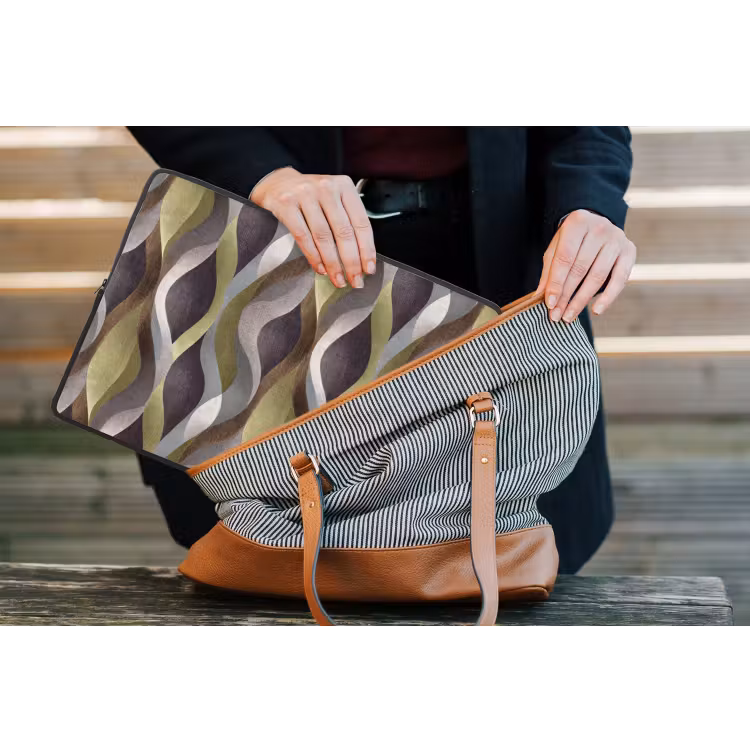 Retro - Banen - Kleurrijk laptophoes neopreen klein 279 -tas