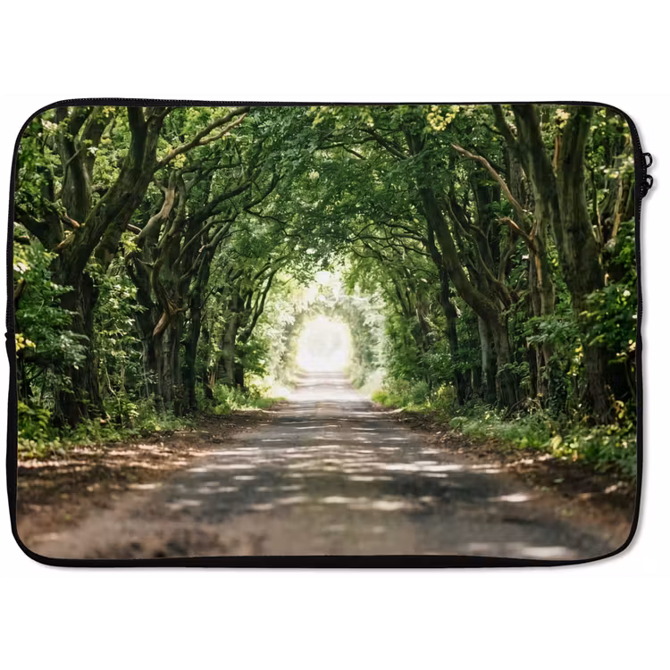 Weg - Bomen - Natuur - Groen laptophoes neopreen klein -zkaufland3dotto