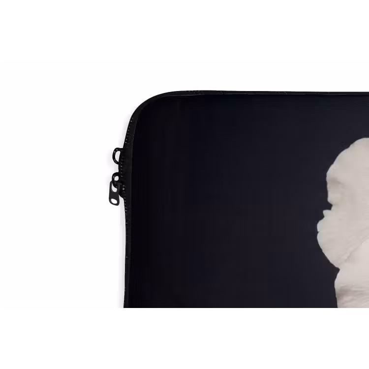 Roos - Tijdloos - Zwart laptophoes neopreen klein -detail