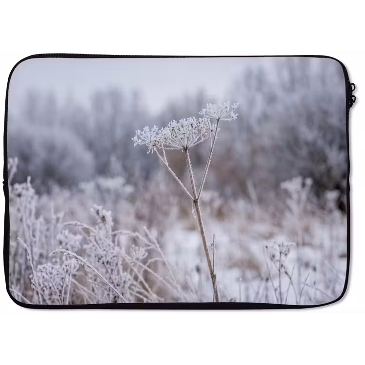 Schermbloem - Rijp - Kristallen - Winter - Delicaat laptophoes neopreen klein -zkaufland3dotto