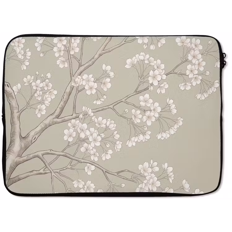 Sereen - Bloesem - Wit laptophoes neopreen klein -zkaufland3dotto
