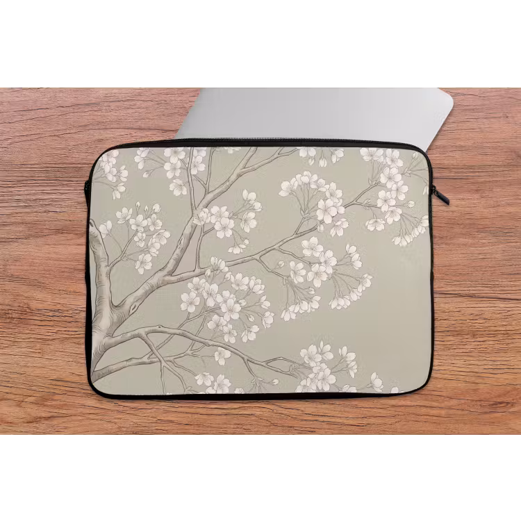 Sereen - Bloesem - Wit laptophoes neopreen klein -tafel